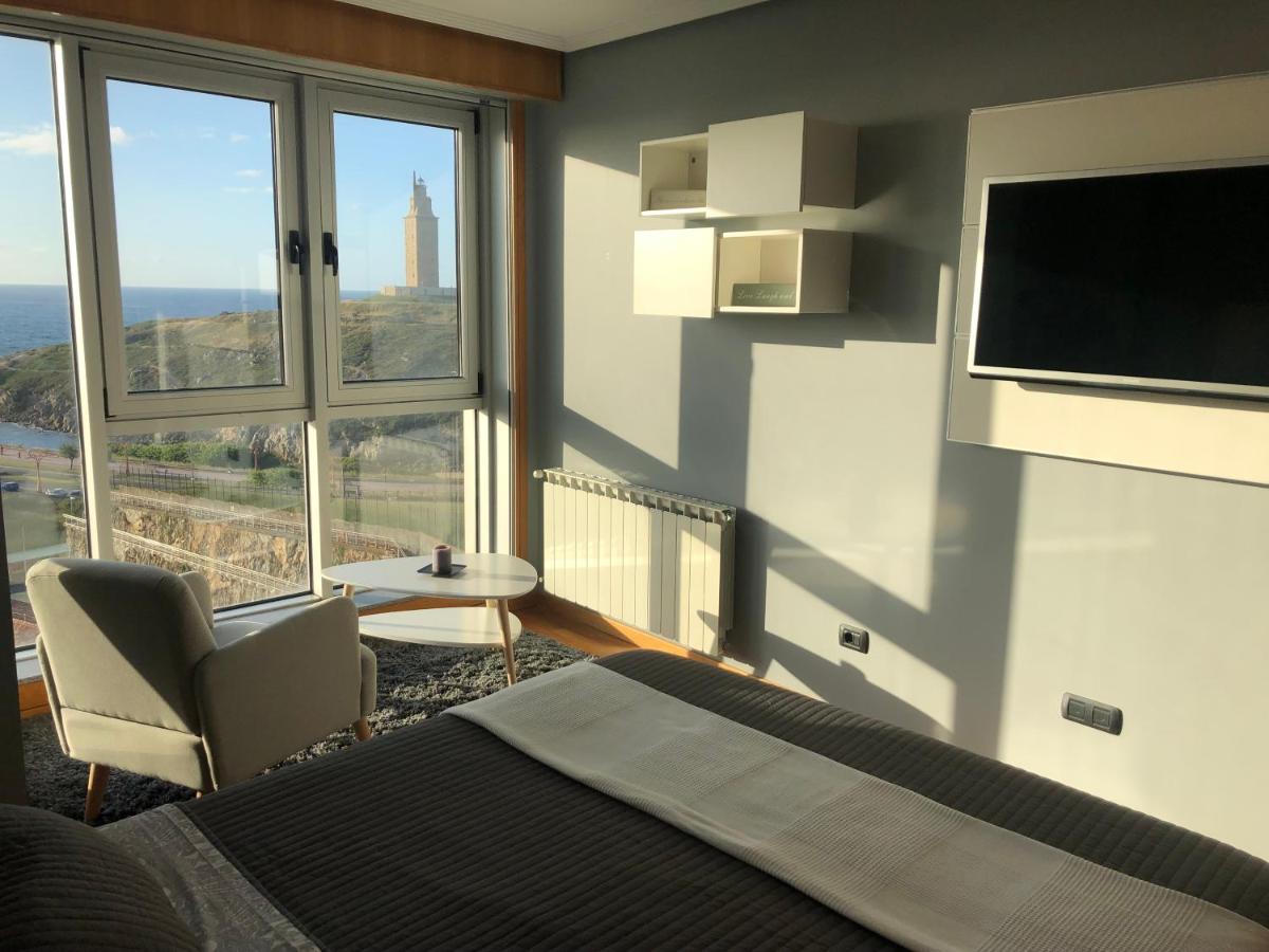 Parking, Vistas Al Mar Y Tres Habitaciones A Coruna Exterior photo