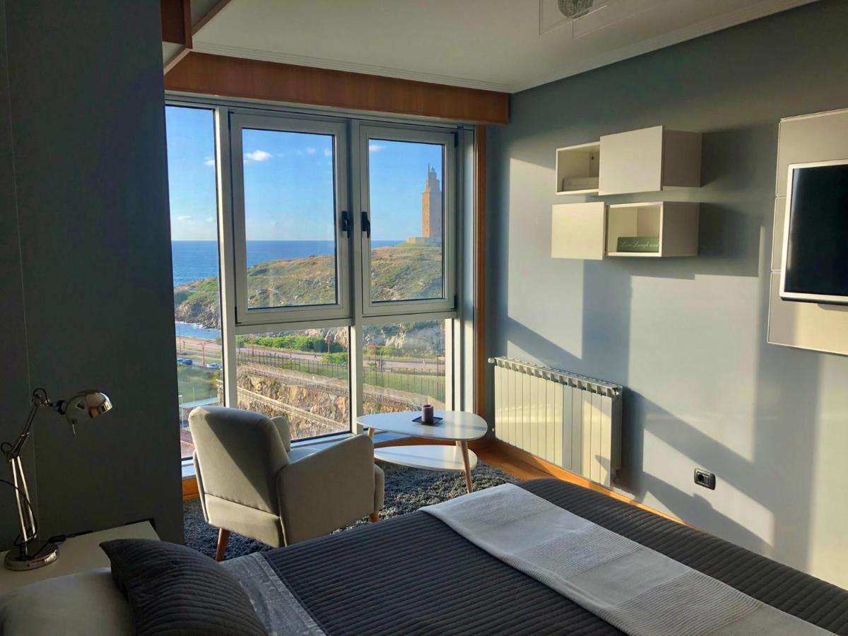 Parking, Vistas Al Mar Y Tres Habitaciones A Coruna Exterior photo